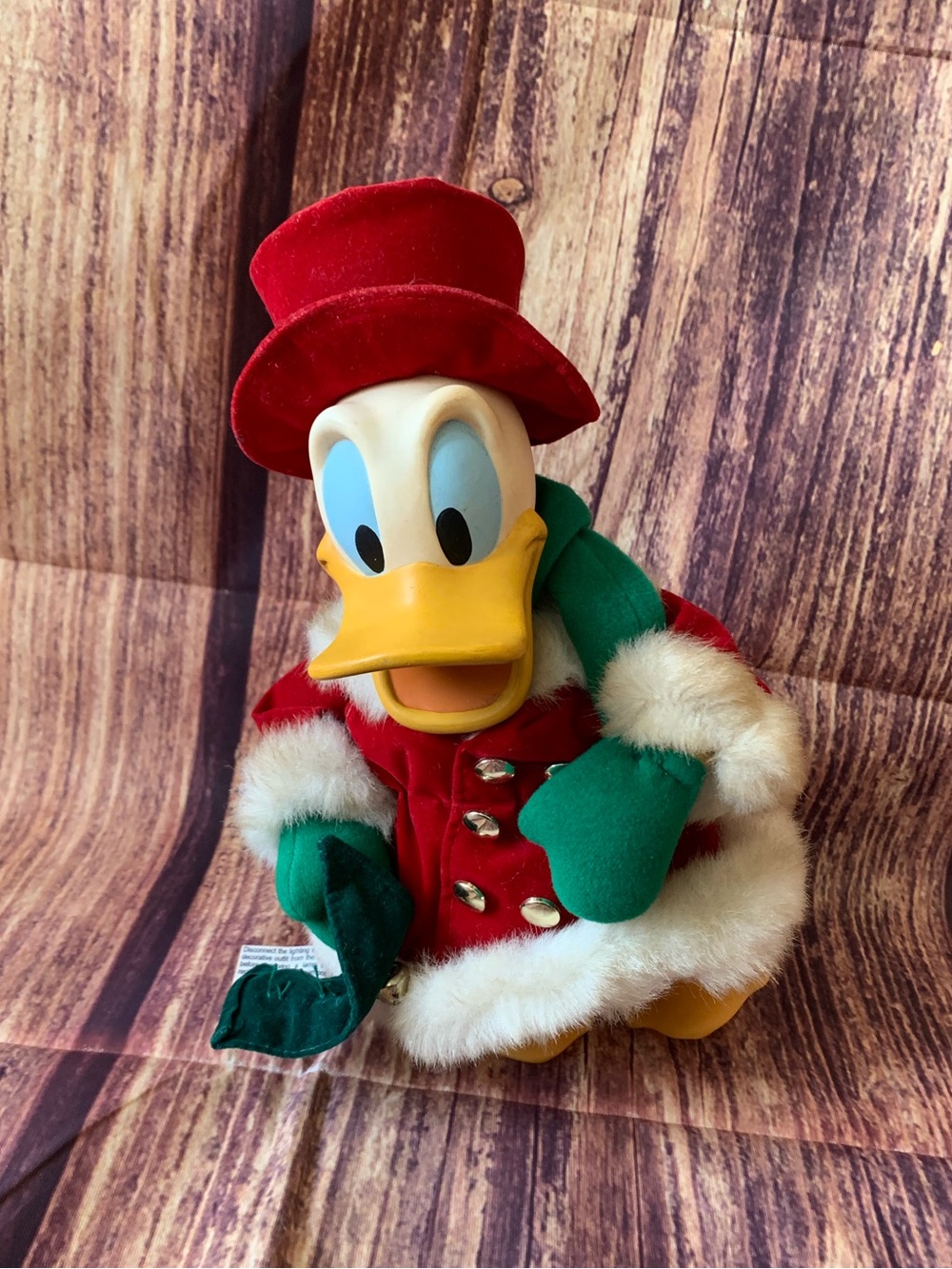 Disney 1999 Vintage Santa's Best Donald Duck Animated Christmas Ornament Sz: 12"